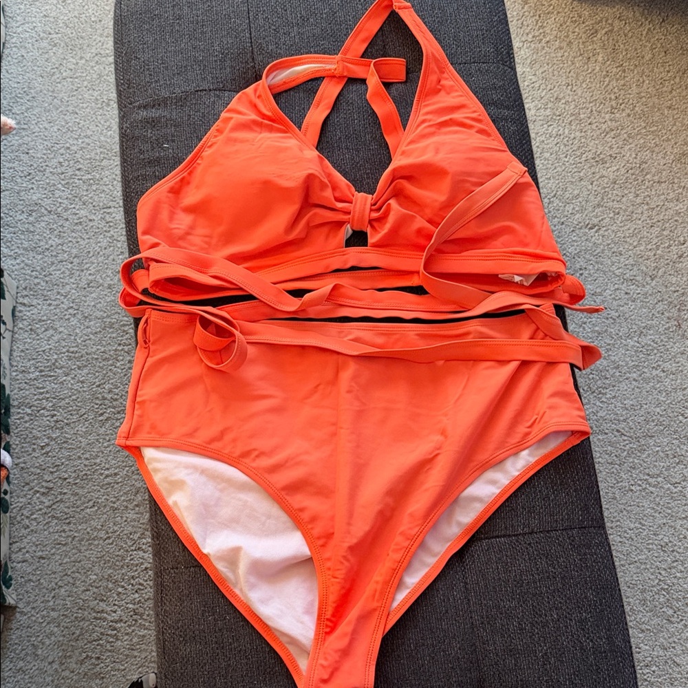 Vibrant Orange Women's Bikini Set